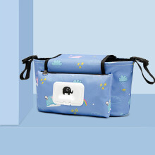 (Blau) Kinderwagen-Organizer-Tasche, Mumie, Wickeltasche, Haken, Kinderwagen, wasserdicht, großes Fassungsvermögen,