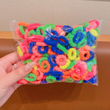 (Farben-1) 100 Teile/satz Kinder Nette Einfarbig Gitter Welle Elastische Haarbänder Baby Mädchen Scrunchies