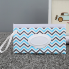 (blaue Welle) EVA-Tasche für Feuchttücher für Babys, niedlicher Schnappriemen, nachfüllbar, Tasche für