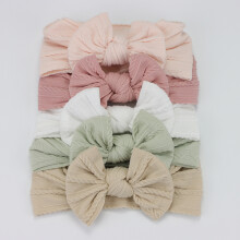 (C3)5Pcs Baby Bögen Stirnbänder Lot Elastische Stricken Neugeborenen Baby Mädchen Stirnband Set Kinder