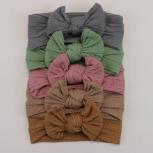 (C14)5Pcs Baby Bögen Stirnbänder Lot Elastische Stricken Neugeborenen Baby Mädchen Stirnband Set Kinder