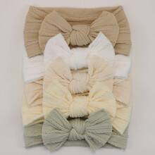 (D1)5Pcs Baby Bögen Stirnbänder Lot Elastische Stricken Neugeborenen Baby Mädchen Stirnband Set Kinder