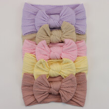 (C12)5Pcs Baby Bögen Stirnbänder Lot Elastische Stricken Neugeborenen Baby Mädchen Stirnband Set Kinder