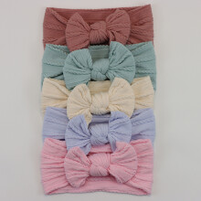 (C9)5Pcs Baby Bögen Stirnbänder Lot Elastische Stricken Neugeborenen Baby Mädchen Stirnband Set Kinder