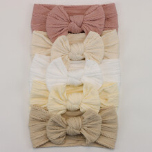 (C15)5Pcs Baby Bögen Stirnbänder Lot Elastische Stricken Neugeborenen Baby Mädchen Stirnband Set Kinder