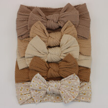 (E1)5Pcs Baby Bögen Stirnbänder Lot Elastische Stricken Neugeborenen Baby Mädchen Stirnband Set Kinder