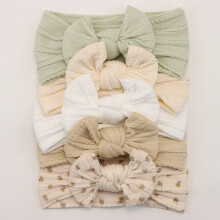 (B2)5Pcs Baby Bögen Stirnbänder Lot Elastische Stricken Neugeborenen Baby Mädchen Stirnband Set Kinder