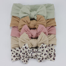 (B4)5Pcs Baby Bögen Stirnbänder Lot Elastische Stricken Neugeborenen Baby Mädchen Stirnband Set Kinder