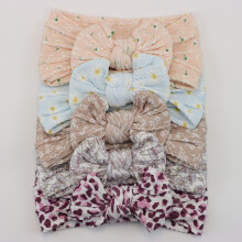 (A5) 5 Stück Baby-Bögen, Stirnbänder, elastisch, gestrickt, für Neugeborene, Mädchen, Stirnband, Set,