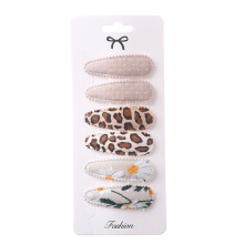 (Style7-6PCS) Niedliche Stickerei Tropfenform Haarnadel Vintage Floral Mädchen BB Haarnadel Kopfbedeckung