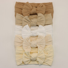 (C5)5Pcs Baby Bögen Stirnbänder Lot Elastische Stricken Neugeborenen Baby Mädchen Stirnband Set Kinder