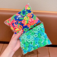 (Mix-2) 100 Teile/satz Kinder Nette Einfarbig Gitter Welle Elastische Haarbänder Baby Mädchen Scrunchies