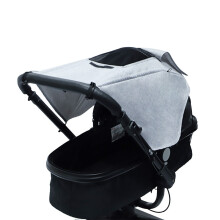 (GRAU) Kinderwagen-Stoffschirm blockiert UV-UVB-Sonnenstrahlen, Abdeckung, Auto-Markise, Moskito-Insektennetz,