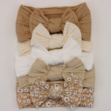 (E5)5Pcs Baby Bögen Stirnbänder Lot Elastische Stricken Neugeborenen Baby Mädchen Stirnband Set Kinder