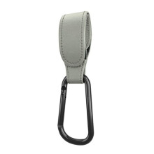 (Grau-1 Stück) PU-Leder-Babytasche, Kinderwagen-Haken, um 360 Grad drehbarer Warenkorb-Organizer, Kinderwagen-Haken,