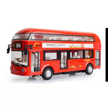 (Rot) Doppeldeckerbus im Maßstab 1:36, Spielzeugmodellautos, Miniaturbusse aus Legierung, Druckguss,