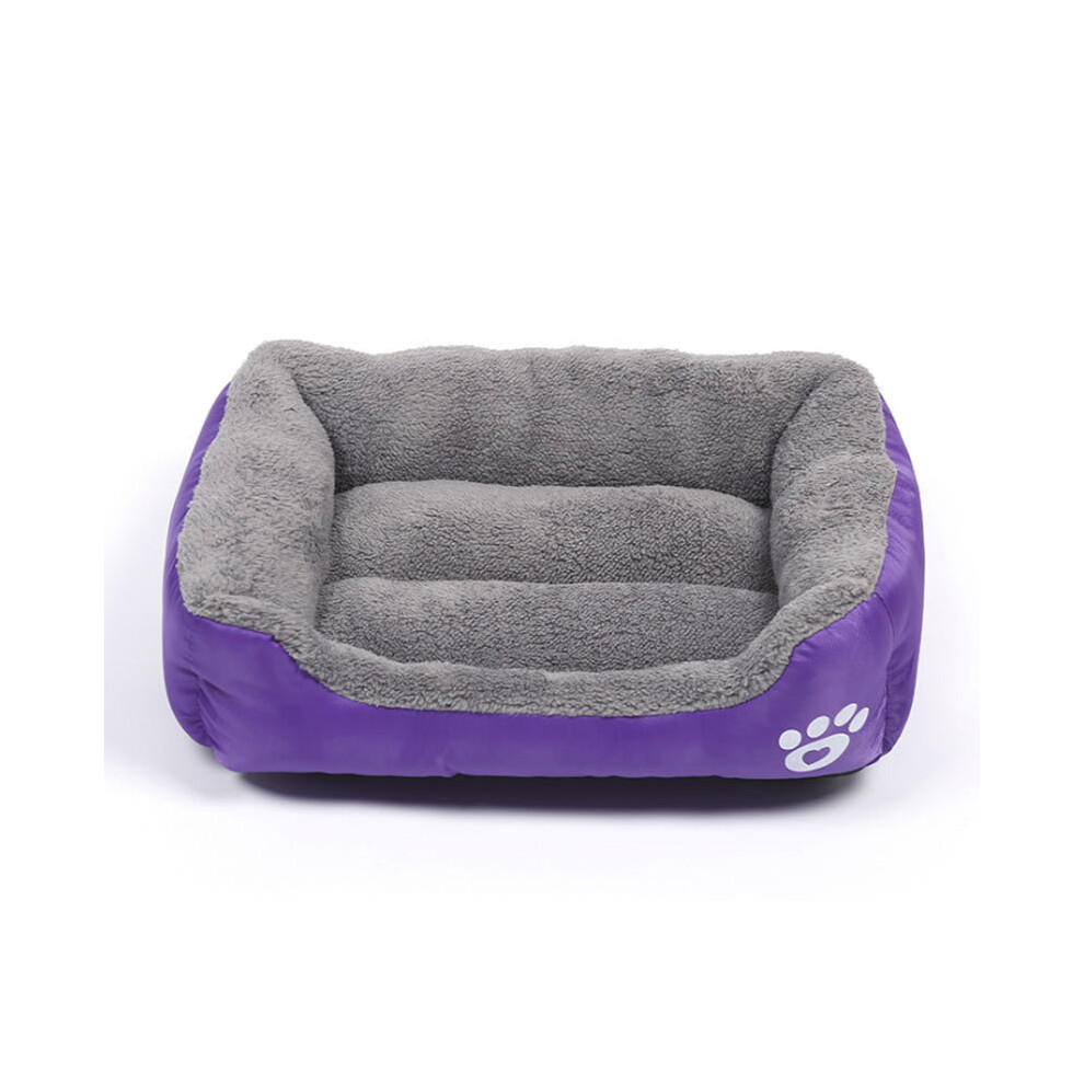 (VIOLET-M 54cmx40cmx14cm) Grand panier pour chien et chat 8 couleurs, niche chaude et confortable en