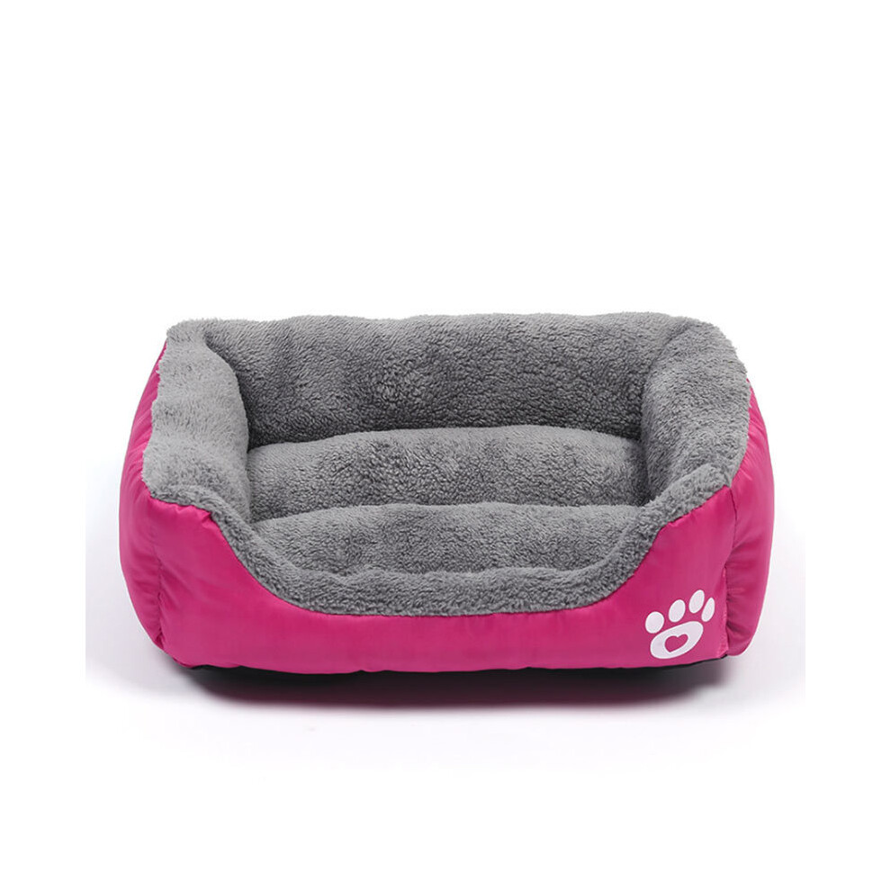 (Rose-Rouge-XXL 95cmx75cmX18cm)Grand lit pour chien et chat 8 couleurs, niche chaude et confortable