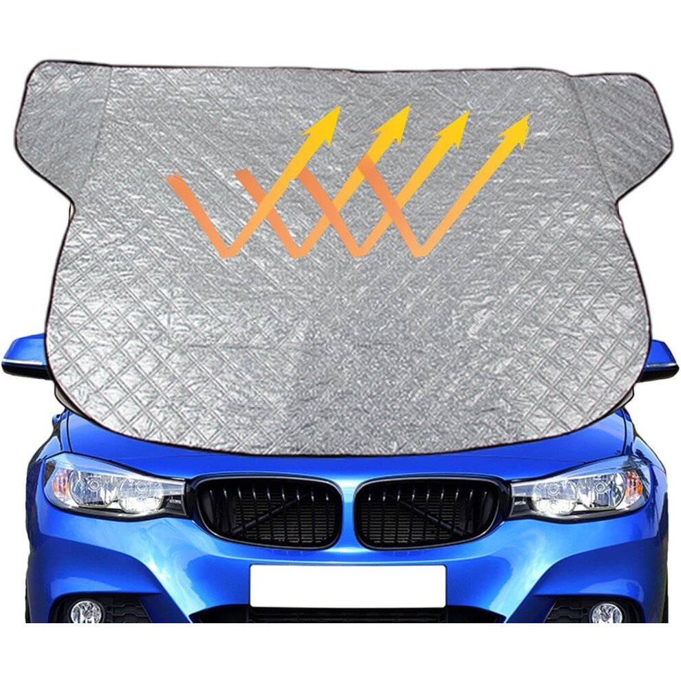 (Sedan) Car Windshield Cover | Windshield Sun Shade - Waterproof Shade Weather Resistant Design for Winter Sun Snow Protection