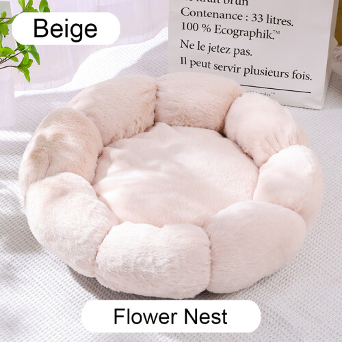 SHJOEE Fluffy hondenbed schelpvorm 70cm kattenbed Warm dierenbed Huisdierenbed Wasbare hondenbank Kattenbank Pluche hondenmand Kattenmand Zacht knuffelbed om binnen te slapen