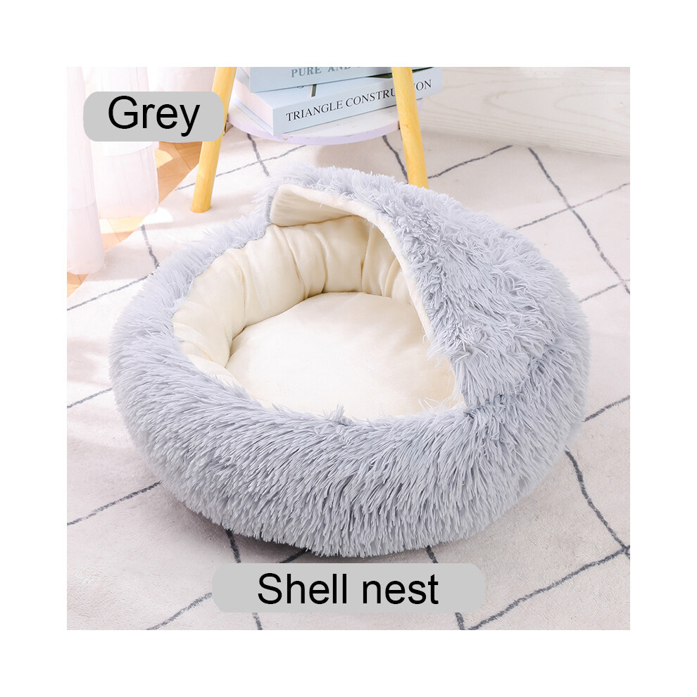 (Style 3 Gris-40 cm) Panier pour chat en peluche long pour chien Coussin pour chat Tapis pour chat Canapé