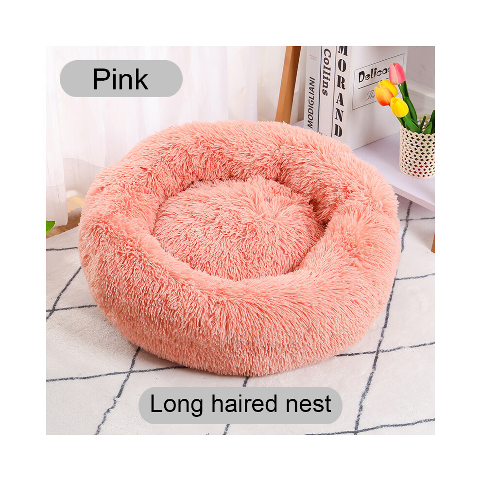 (Style 1 Rose-50 cm) Panier pour chat en peluche longue pour chiens Coussin pour chat Tapis pour chat