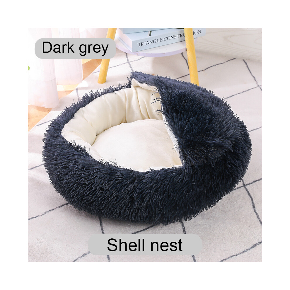 (Style 3 Gris foncé - 50 cm) Panier pour chat en peluche longue pour chien Coussin pour chat Tapis pour