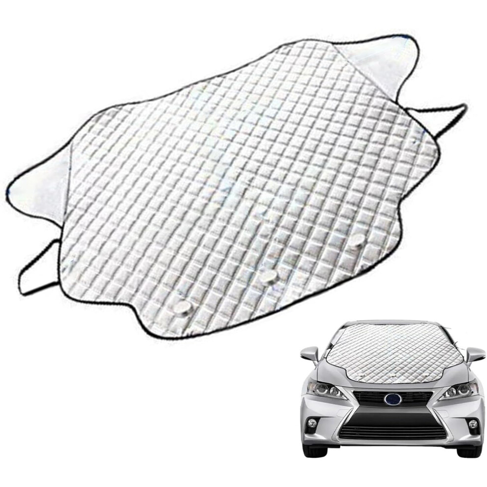 Windshield Snow Cover | Magnetic Windshield Cover,4 Layers Thickened Large Snow Ice Sun Antifreeze Cover for Most Automotive, Winter Snow, Ice Frost