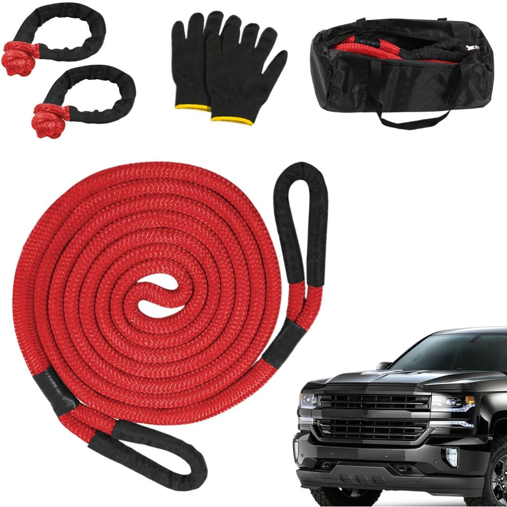 Towing Strap,Trucks Towing Rope - Heavy Duty Tow Strap Recovery Kit with Shackles and Gloves for Truck SUV ATV Off Road