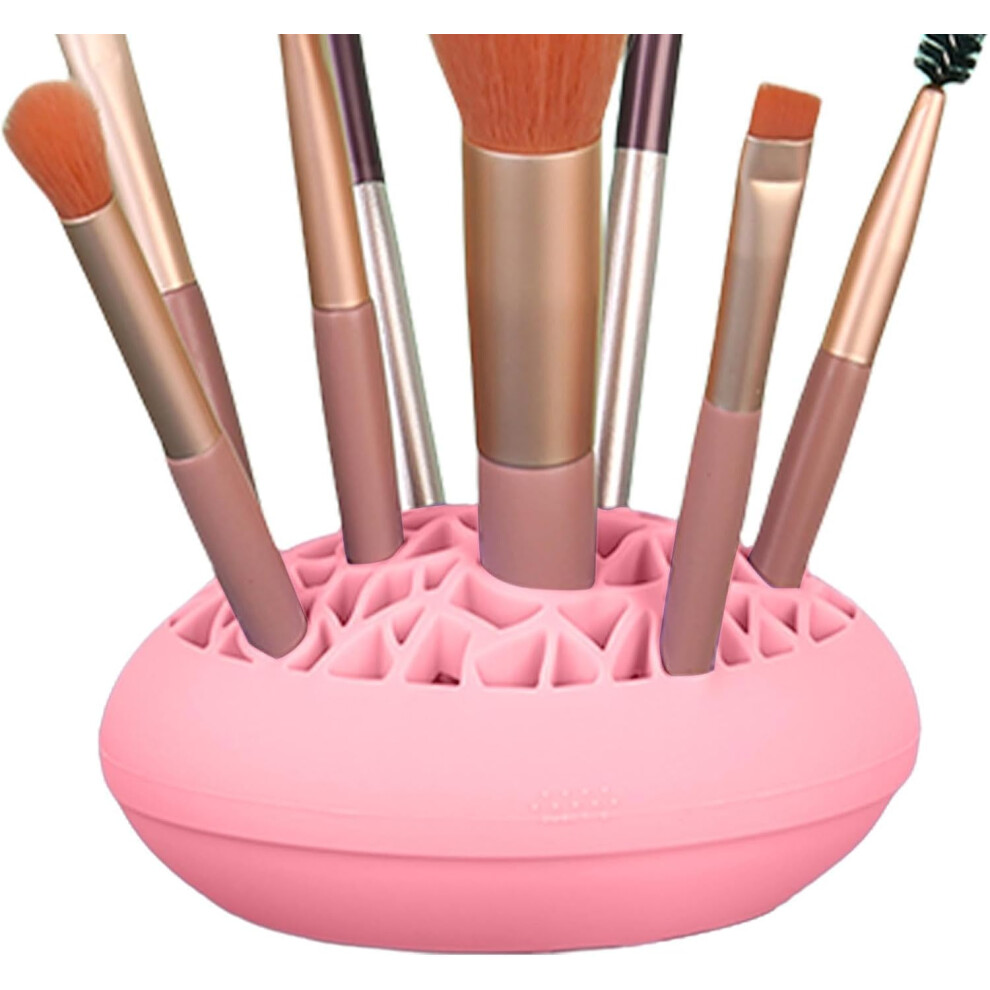 (Pink) Brush Stand | Face Cosmetic Brush Portable Organizer - Smooth Paint Brush Holder for Toothbrushes, Pens, Scissors, Other Small Items