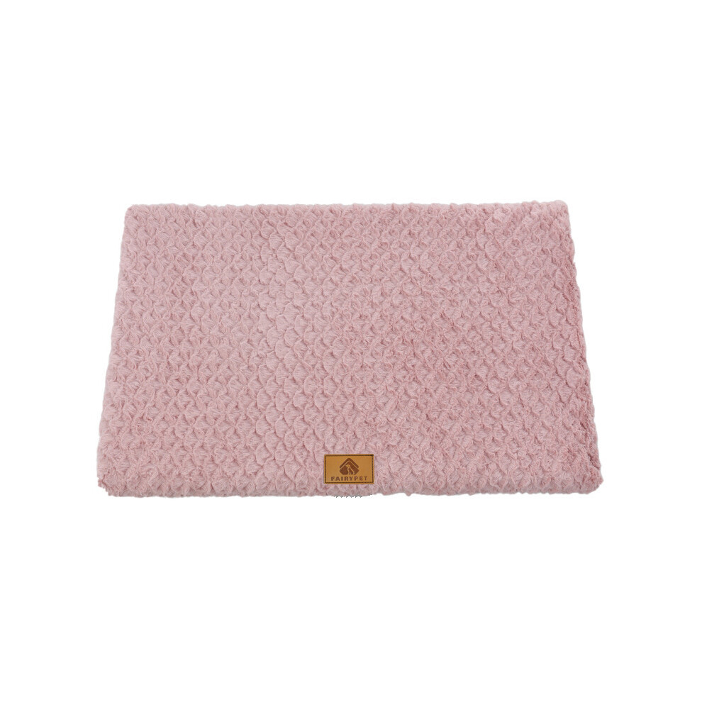 (Rose-L 73x46x5cm) Tapis de lit super doux pour chien et chat, nid d'hiver chaud en peluche pour animaux