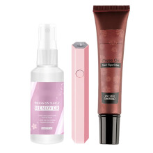 Solid Glue Gel for Nails - Efficient Solid Nail Tips Glue,Long-lasting Solid Gel Strong Adhesive for False Tips, Advanced Nail Remover Spray