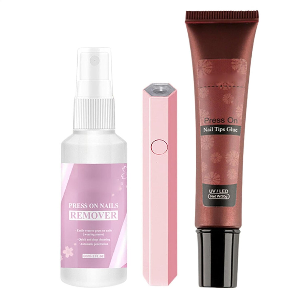 Solid Glue Gel for Nails - Efficient Solid Nail Tips Glue,Long-lasting Solid Gel Strong Adhesive for False Tips, Advanced Nail Remover Spray