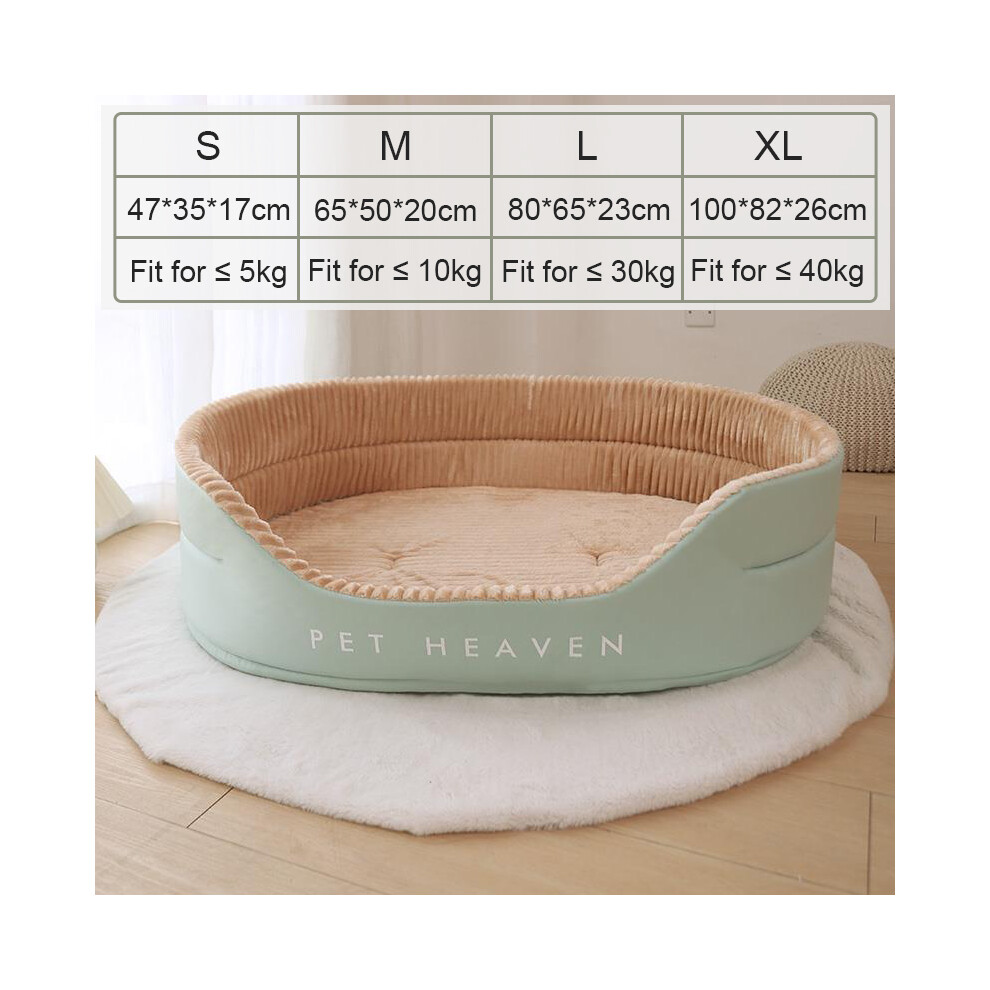(lit vert kaki-M) Coussin rembourré pour petits et grands chiens, lits de couchage, maisons pour animaux