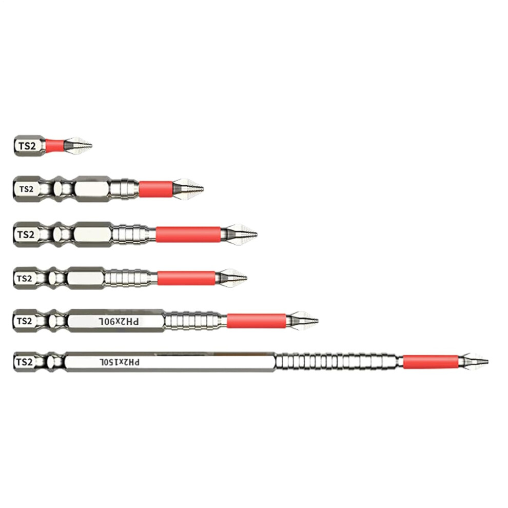 Magnetic Drill Bit Set,Power Bits Set of 6 | Multi-Functional Anti-Slip Electric Drills Accessories for Woodworking Automotive Plumbing Metalworking-image-OPC-PGXGJZT-NEW