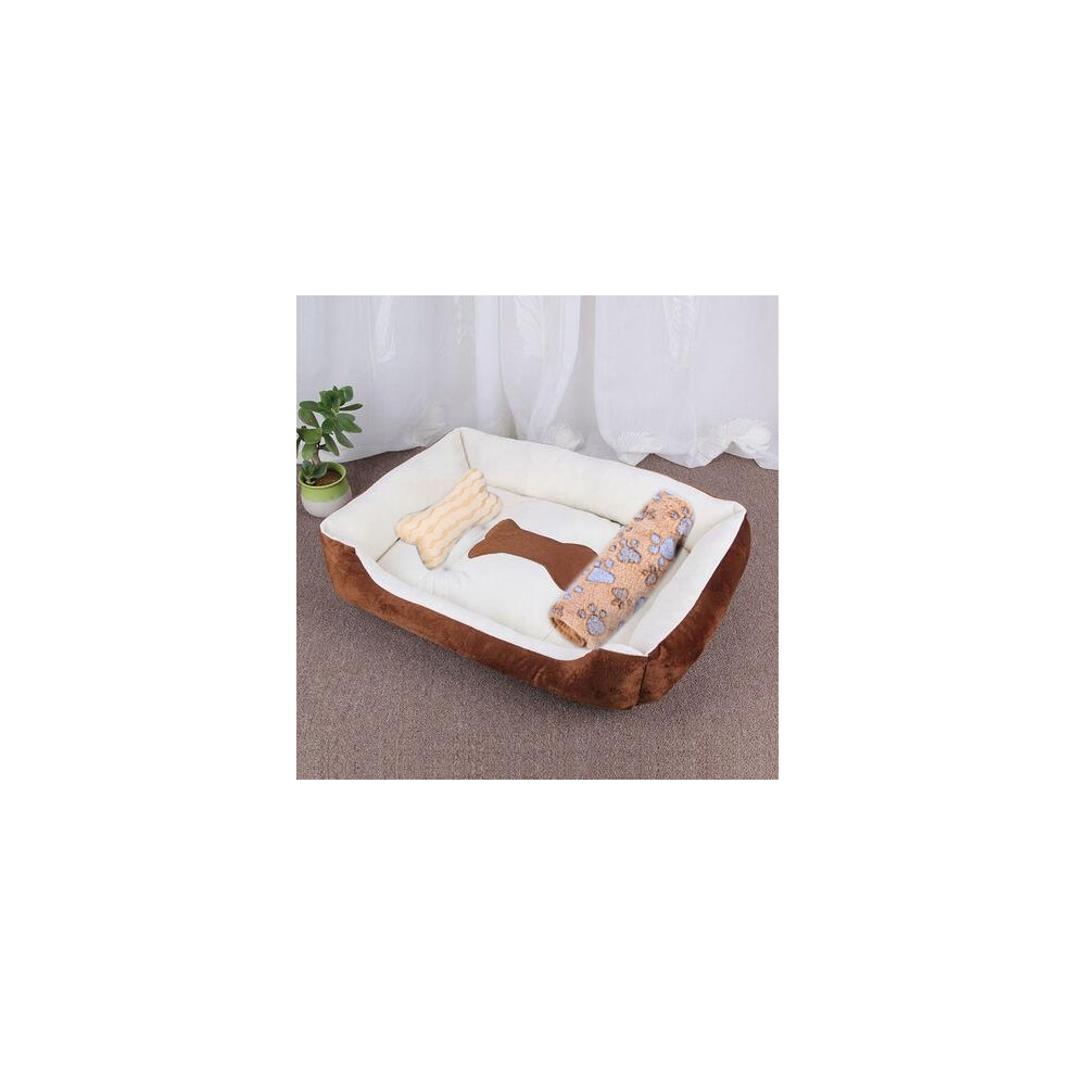 (3 en 1 10-80 x 60 cm) Panier doux pour animaux de compagnie en flanelle épaisse en polaire pour animaux