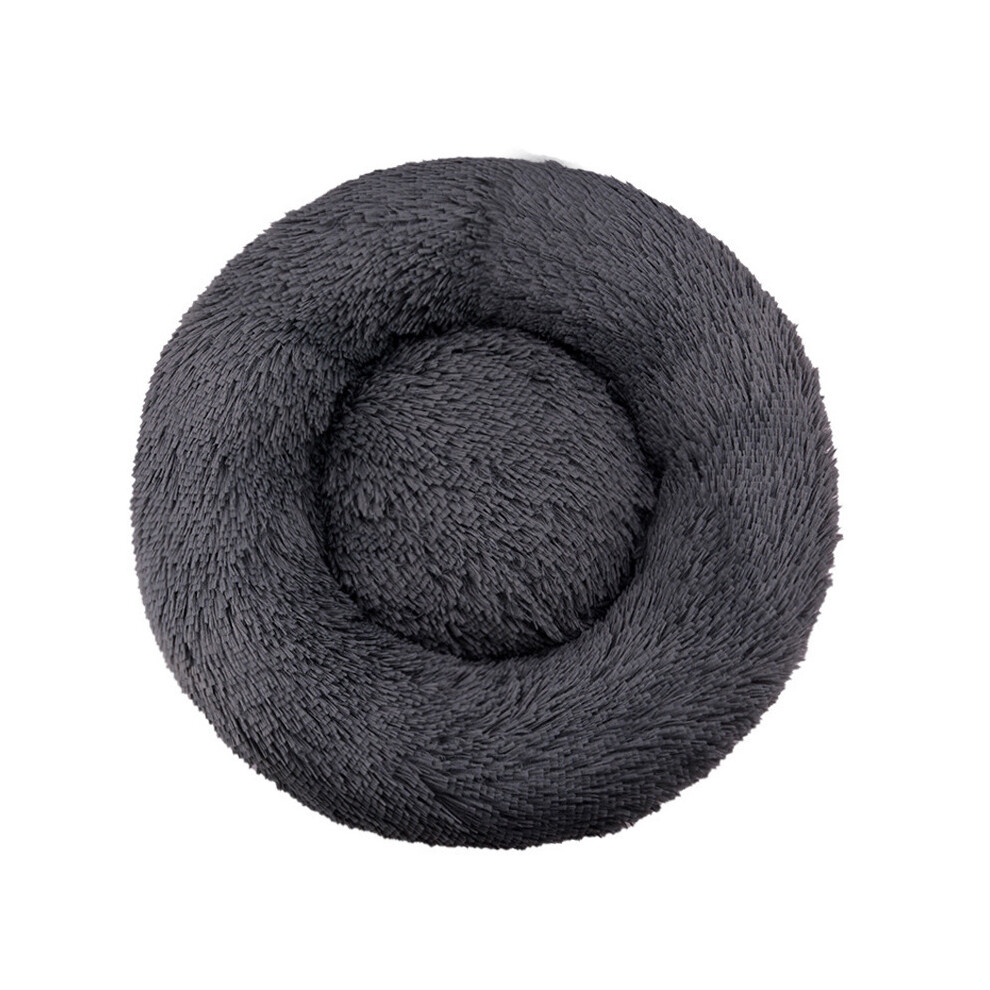 (Gris foncé - Diamètre 40 cm) Lit moelleux pour chien pour grand lit rond pour chien Nid de chat en