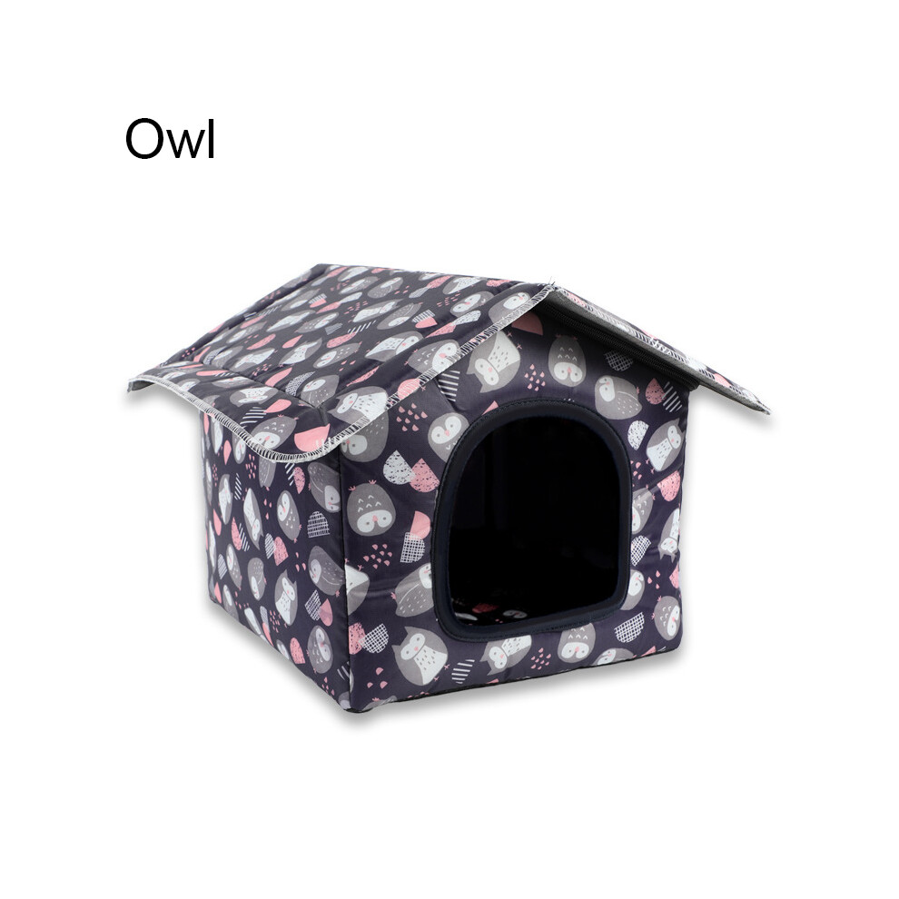 (Owl-L) Niche pour chat et chien, imperméable, tente de villa, abri pliable pour animaux de compagnie