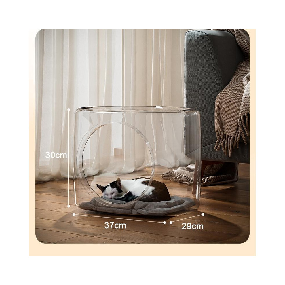 (Nid de chat transparent) Maison pour chat Cage pour chat Transparent Grand espace Poils antiadhésifs
