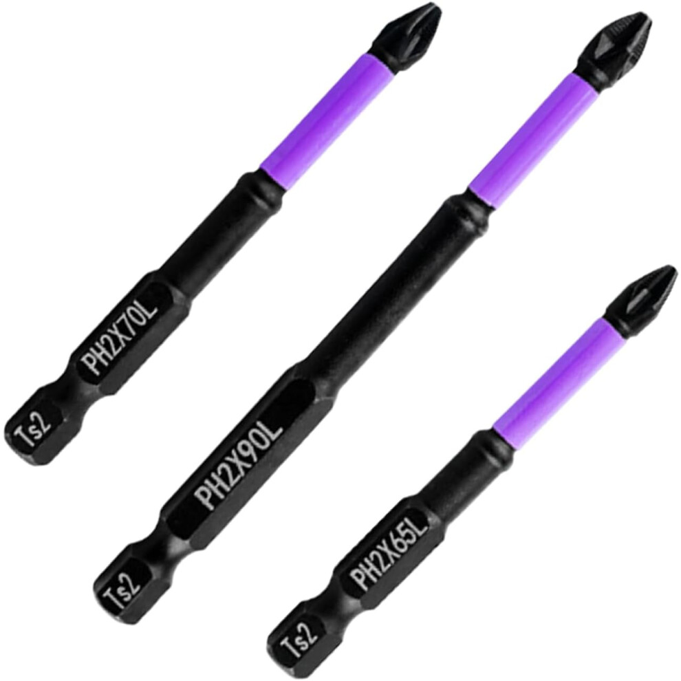 (Three-piece Set) Magnetic Screwdriver Bits,Handmade Drilling Equipment | Phillips Magnetic Screwdriver Set, Multifunctional Anti-Slip Long Drill Bits
