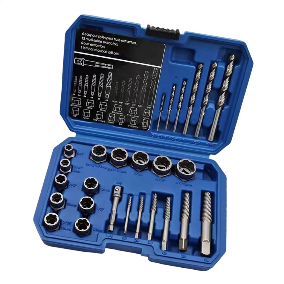 Broken Bolt Extractor, Stripped Bolt Remover, Nut Extractor Socket Remover Lug Removal Drill Bit Tool for Damaged Rusted Stripped Fasteners