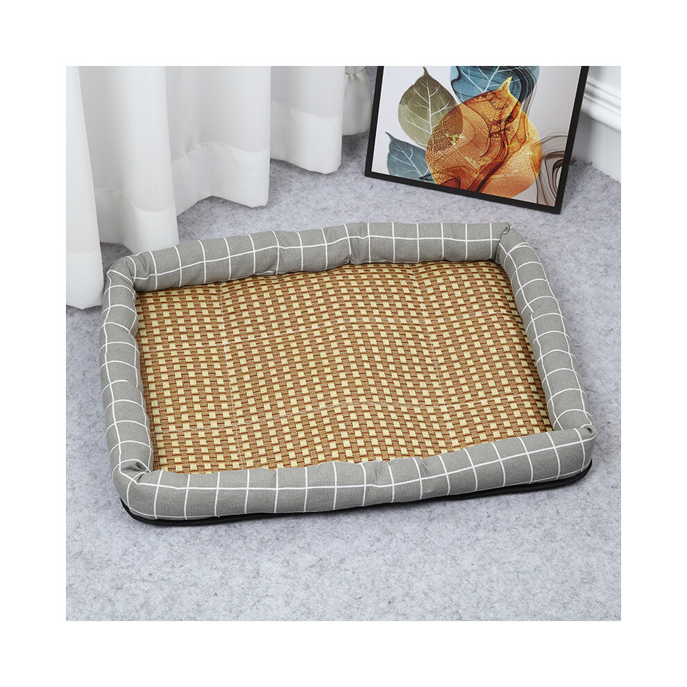 (Treillis gris-M-50x40cm)Tapis d'été pour animaux de compagnie, canapé rafraîchissant pour chien, coussin