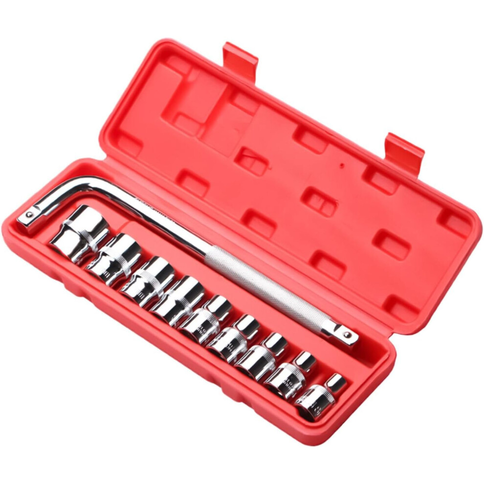 Socket Tool Set, 1/2inches Drive Wrench Set Socket Set, Quick-Release Ratchet Socket Adapter Hand Tool Kit for Motorcycles & Car