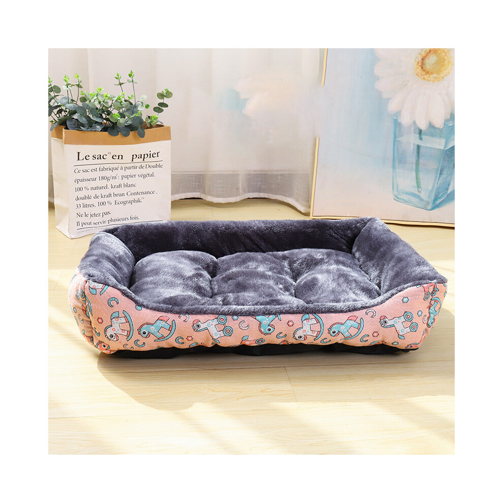 (Rose-L) Lit pour chien convertible Canapé Maison pour chien Produits pour animaux de compagnie Lits