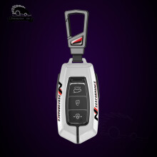 (Weiß-Schwarz-Plus-A-Stil) PC-Autoschlüsseletui für Hyundai N Performance Palisade Grandeur Azera Elantra