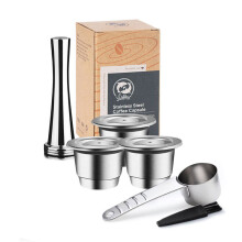 (3 Kapseln, kein Gummi mehr) Wiederverwendbare Edelstahlkapsel für Nespresso, passend für Essenza Mini