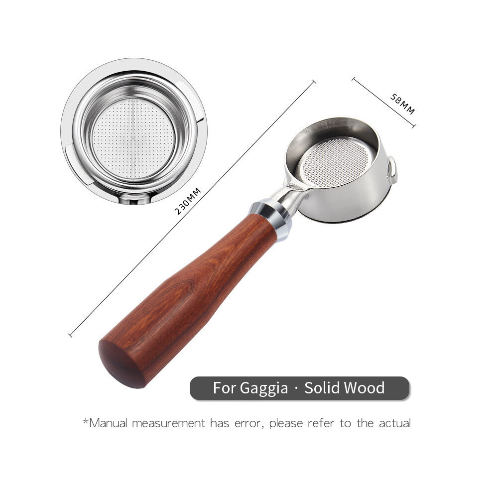 Porte-filtre à café sans fond (58 mm en bois rouge C) pour panier-filtre nu GAGGIA Classic Pro, accessoires