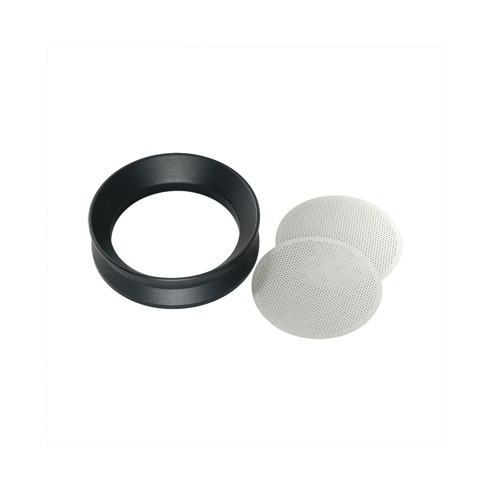 (Noir - 53 mm) Ensemble d'entonnoir de dosage pour expresso et tamis à rondelle, anneau de dosage et