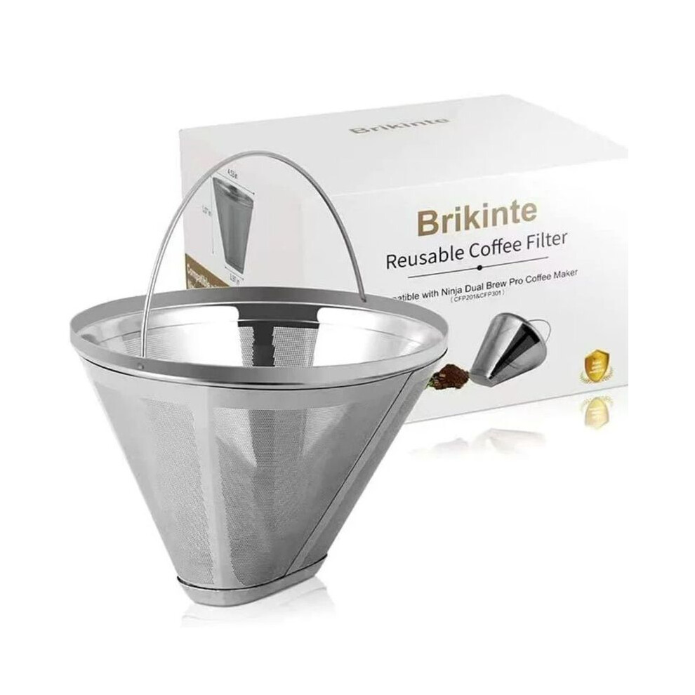 1pcs Reusable 304 Stainless Steel Replacement Coffee Filter, Compatible with Ninja CFP301 DualBrew Pro