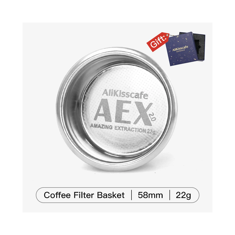 (Panier de 58 mm 22 g) Panier filtre à café pour porte-filtre à expresso, panier filtre à double couche